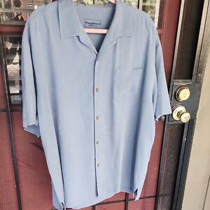 Tommy Bahama Pale Blue Short-Sleeve Button-Down Camp Shirt